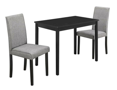 ENSEMBLE A DÎNER - ENSEMBLE 3PCS / CHAISES PARSON LIN NOIR / GRIS