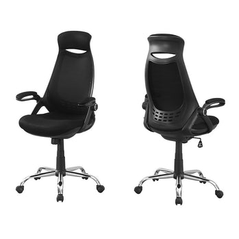 CHAISE DE BUREAU - MESH NOIRE / DOSSIER HAUT CHROME EXECUTIVE 