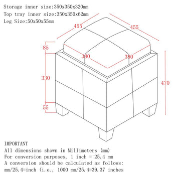 Pouf de rangement carré Anton II en blanc
