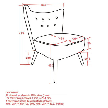 Chaise d'appoint Elle en rose poudré