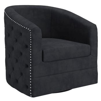 Chaise d'appoint pivotante Velci en noir