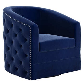 Chaise d'appoint pivotante Velci en bleu