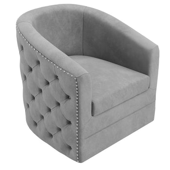 Chaise d'appoint pivotante Velci en gris