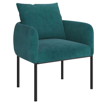 Chaise d'appoint Petrie en Aqua avec patte noire