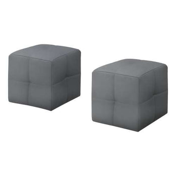 POUF - ENSEMBLE 2PCS / JUVENILE/ SIMILI-CUIR GRIS 