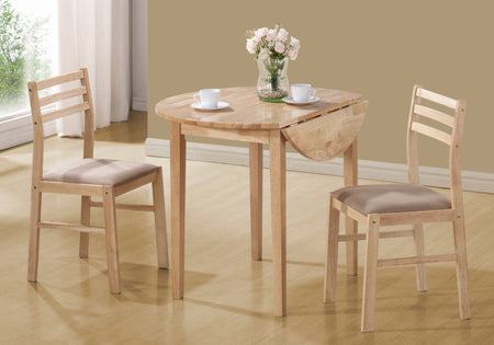 ENSEMBLE DE SALLE À MANGER - ENSEMBLE 3PCS / NATUREL AVEC UNE FEUILLE DE 36"DIA