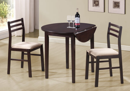 ENSEMBLE DE SALLE À MANGER - ENSEMBLE 3PCS / 36"DIA / ESPRESSO AVEC RABAT
