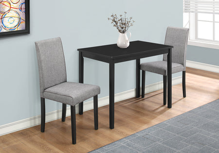 ENSEMBLE A DÎNER - ENSEMBLE 3PCS / CHAISES PARSON LIN NOIR / GRIS