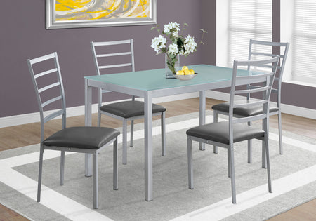 ENSEMBLE A DÎNER - ENSEMBLE 5PCS / ARGENT / VERRE TREMPÉ GIVRÉ