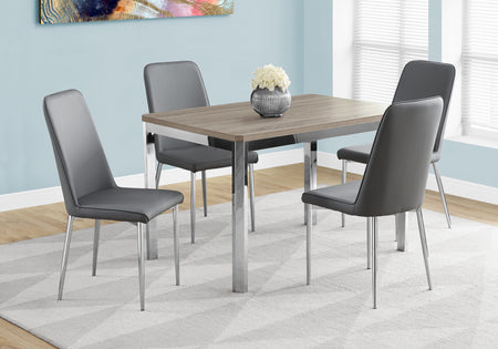 TABLE A MANGER - 32"X 48" / FONCE TAUPE / METAL CHROME 