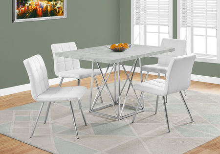 TABLE A MANGER - 36"X 48" / CIMENT GRIS / METAL CHROME 