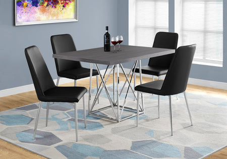 TABLE A MANGER - 36"X 48" / GRIS / METAL CHROME 