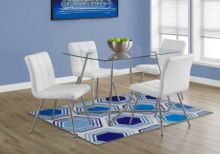 TABLE A MANGER - 36"X 48" / CHROME AVEC VERRE TREMPE 8MM 