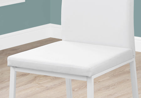 CHAISE DE SALLE A MANGER - 2PCS / 38"H / SIMILI-CUIR BLANC / BLANC 