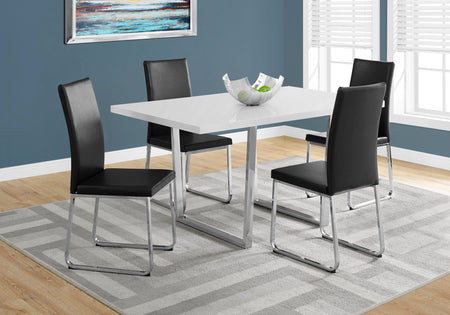 TABLE A MANGER - 36"X 60" / BLANC BRILLANT / METAL CHROME 