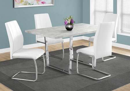 TABLE A MANGER - 36"X 60" / CIMENT GRIS / METAL CHROME 