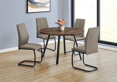 TABLE À MANGER - 48"DIA/ BOIS DE RÉCUPÉRATION BRUN / MÉTAL NOIR 