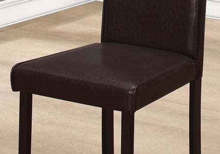 CHAISE DE SALLE À MANGER - 2PCS / 36"H SIMILI-CUIR BRUN FONCÉ 