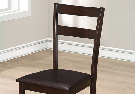 CHAISE DE SALLE À MANGER - 2PCS / 35"H ESPRESSO / SIÈGE BRUN FONCÉ 