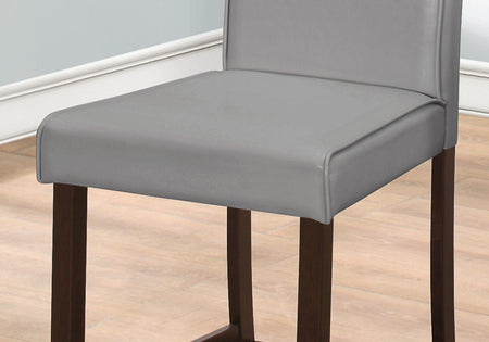 CHAISE DE SALLE A MANGER - 2PCS / HAUTEUR COMPTOIR SIMILICUIR GRIS 