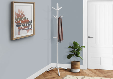 PORTE MANTEAU - 69"H / STYLE CONTEMPORAIN BOIS BLANC