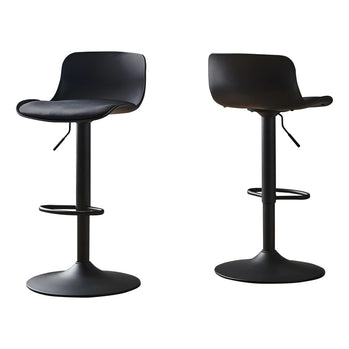 TABOURET DE BAR - 2PCS / NOIR / ÉLÉVATEUR HYDRAULIQUE EN MÉTAL NOIR 
