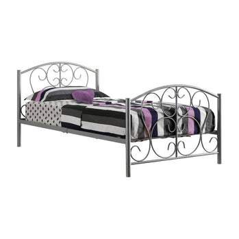 LIT - TAILLE SIMPLE / CADRE EN METAL ARGENT UNIQUEMENT 