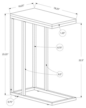 TABLE D'APPOINT - NOIR BRILLANT AVEC MÉTAL CHROMÉ