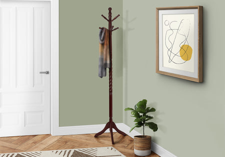 PORTE MANTEAU - 72"H / STYLE TRADITIONNEL BOIS MASSIF CERISIER