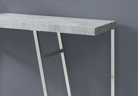 TABLE D'APPOINT - 48"L / CIMENT GRIS / METAL CHROME 