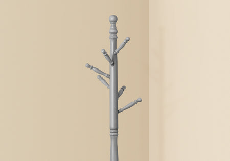 PORTE MANTEAU - 71"H / GRIS AVEC PORTE PARAPLUIE