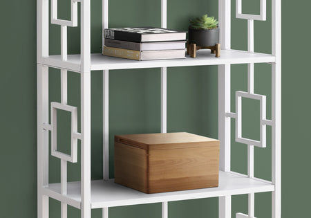 BIBLIOTHEQUE - 62"H / BLANC / ETAGERE METAL BLANC 