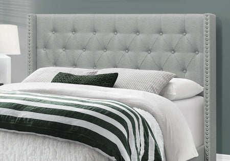 LIT - GRAND LIT / LIN GRIS AVEC BORDURE CHROME 