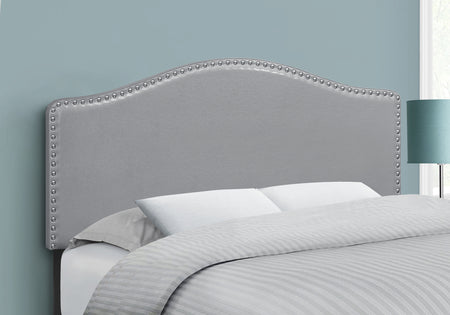 LIT - PLEIN TAILLE / TÊTE DE LIT SIMILI-CUIR GRIS SEULEMENT 