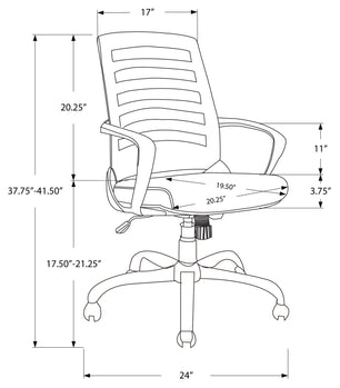 CHAISE DE BUREAU - NOIR / MESH NOIR / MULTIPOSITIONS 
