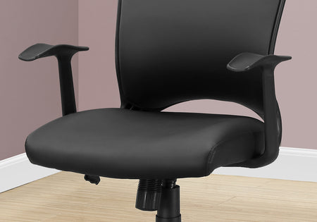 CHAISE DE BUREAU - SIMILICUIR NOIR / MULTIPOSITIONS 