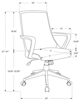 CHAISE DE BUREAU - NOIR / MESH NOIR / MULTIPOSITIONS 