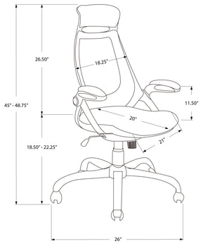 CHAISE DE BUREAU - MESH NOIRE / DOSSIER HAUT CHROME EXECUTIVE 