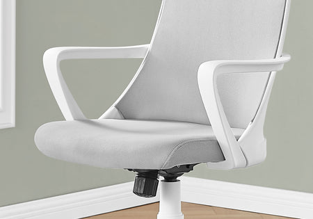 CHAISE DE BUREAU - BLANCHE / MESH GRIS / MULTIPOSITIONS 