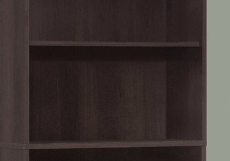 BIBLIOTHEQUE - 72"H / ESPRESSO AVEC 5 TABLETTES 