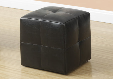POUF - ENSEMBLE DE 2PCS / JUVÉNILE / SIMILI-CUIR MARRON FONCÉ 