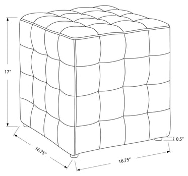 POUF - TISSU SIMILICUIR GRIS 