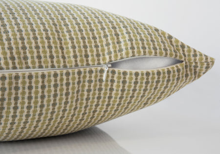 COUSSIN - 18"X 18" / CLAIR / POIS ABSTRAIT VERT FONCÉ / 1PC