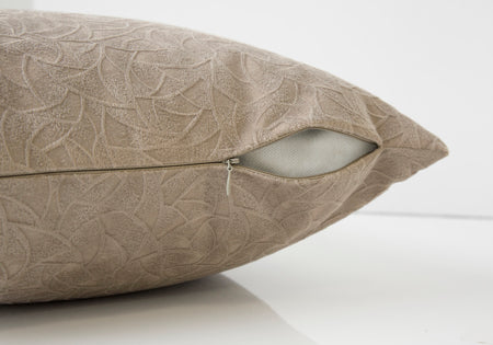 COUSSIN - 18"X 18" / VELOURS TAUPE FLORAL / 1PC