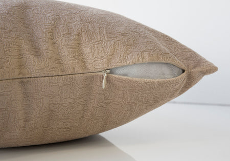 COUSSIN - 18"X 18" / VELOURS MOSAÏQUE TAUPE / 1PC