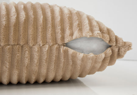 COUSSIN - 18"X 18" / BEIGE STYLE CÔTELÉ ULTRA DOUX / 2PCS
