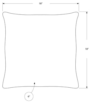 COUSSIN - 18"X 18" / STYLE CÔTELÉ ULTRA DOUX NOIR / 1PC