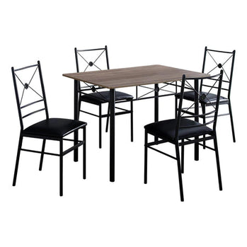 ENSEMBLE A REPAS - ENSEMBLE 5PCS / TAUPE FONCE / METAL NOIR