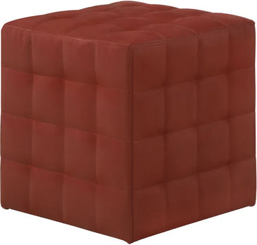 POUF - SIMILI-CUIR ROUGE 