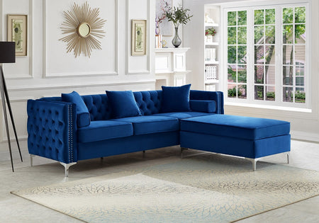 Sofa Sectionnel Velours & Ottoman